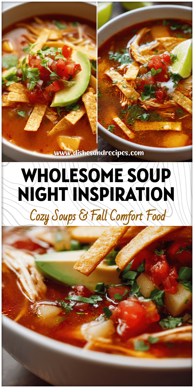 Bowl of Instant Pot Chicken Tortilla Soup With Potatoes and Salsa topped with fresh garnishes and tortilla strips.